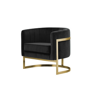 Fotel Glam Elegance Metalowy Stelaż Plusz - 14