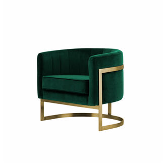 Fotel Glam Elegance Metalowy Stelaż Plusz - 9
