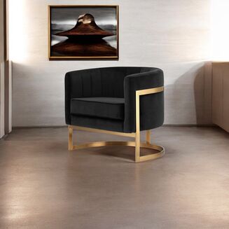 Fotel Glam Elegance Metalowy Stelaż Plusz - 3