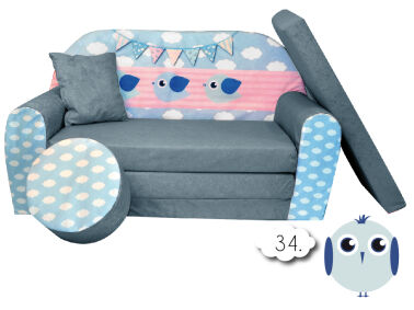 Sofa kanapa dla dzieci rozkładana Cloud Grey