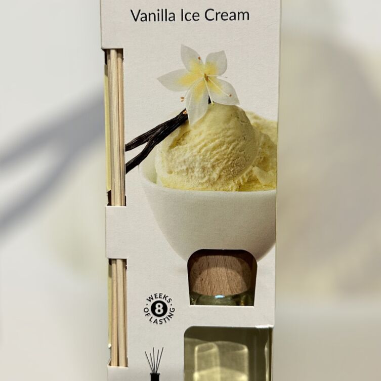 Dyfuzor zapachowy D-aroma Reed Diffuzer 100ml Vanilla Ice Cream – Słodki Akcent w Twoim Domu