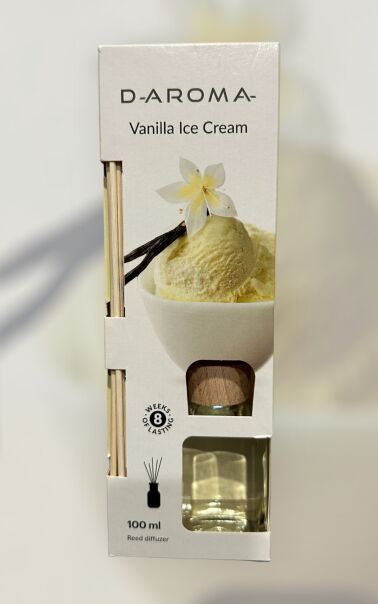 Dyfuzor zapachowy D-aroma Reed Diffuzer 100ml Vanilla Ice Cream – Słodki Akcent w Twoim Domu