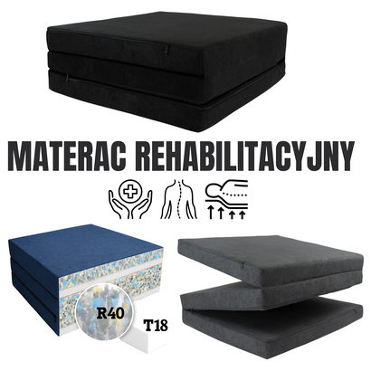 Materac Rehabilitacyjny M 180x65x7cm Rozkładany Turystyczny