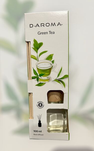 Dyfuzor zapachowy D-aroma Reed Diffuzer 100ml Green Tea – Świeżość i Elegancja w Twoim Dom