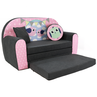 Sofa kanapa dla dzieci rozkładana Bird Grey - 2