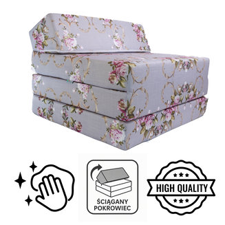 MATERAC SZARE KWIATY SKOS ROZKŁADANY - 3