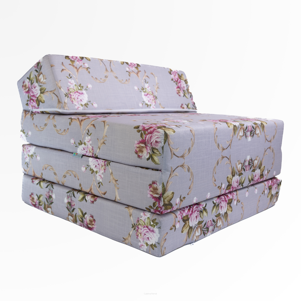 MATERAC SZARE KWIATY SKOS ROZKŁADANY