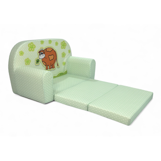 Sofka Dziecięca Mini Kanapa Łóżko Zielona Krówka - 3
