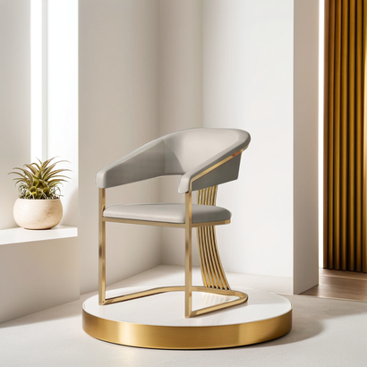 Glam Elegance Krzesło Jadalniane Metalowy Stelaż