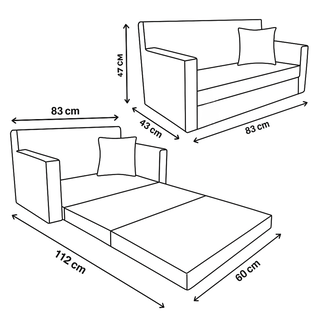 SOFKA MINI ROZKŁADANA BOUCLE - 3