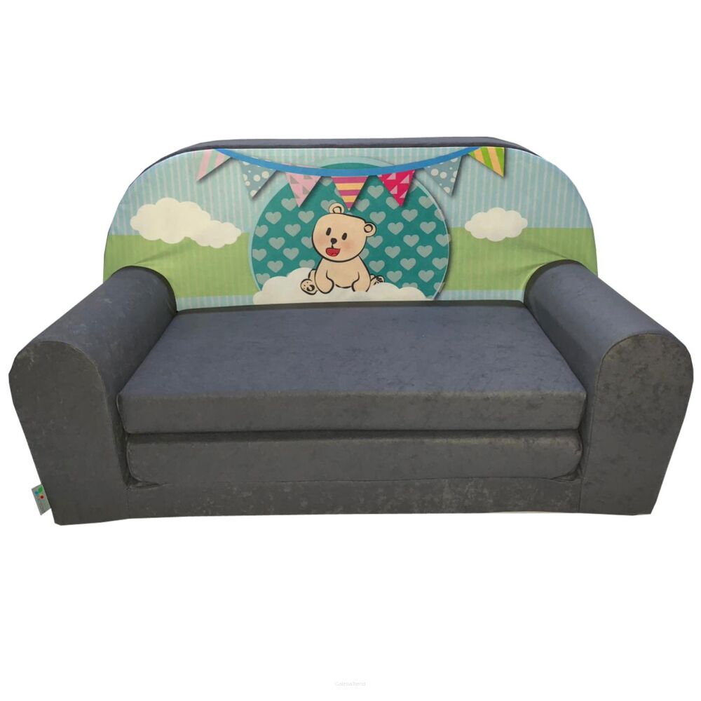 Sofka Dziecięca Mini Kanapa Łóżko Teddy Zielony