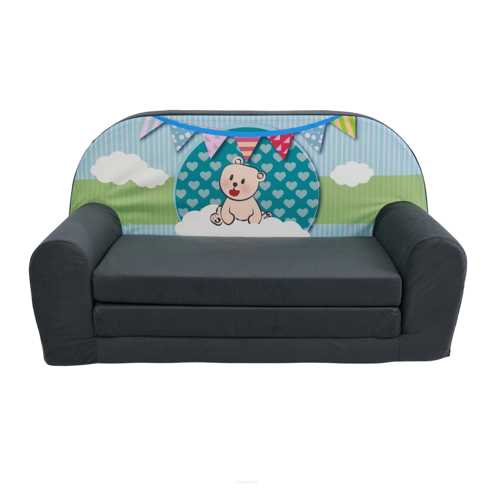 Sofka Dziecięca Mini Kanapa Łóżko Teddy Zielony