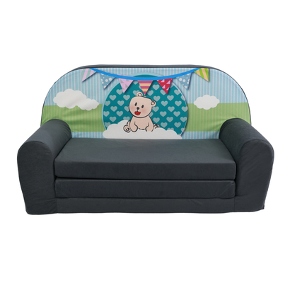 Sofka Dziecięca Mini Kanapa Łóżko Teddy Zielony