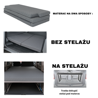 Materac Turystyczny Rozkładany do Auta | Volkswagen Multivan T5 / T6 - 7