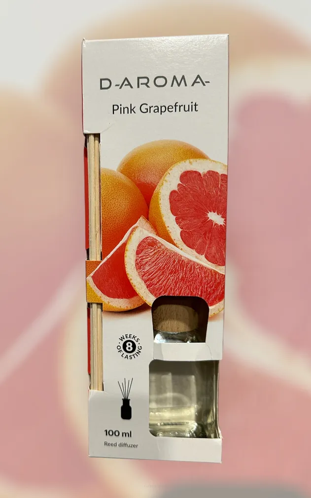 Dyfuzor zapachowy D-aroma Reed Diffuzer 100ml Pink Grapefruit – Energetyczna Świeżość w Twoim Domu