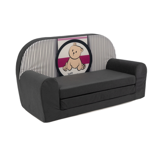 Sofka Dziecięca Mini Kanapa Łóżko Teddy w Paski - 2