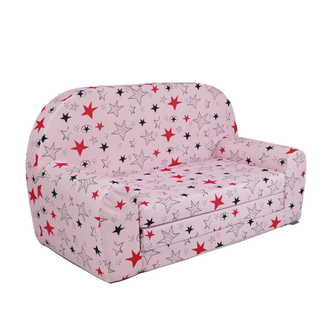 Sofka Mini Rozkładana Różowa w Różowe gwiazdy - 2