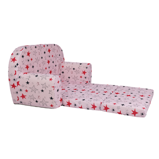 Sofka Mini Rozkładana Różowa w Różowe gwiazdy - 3