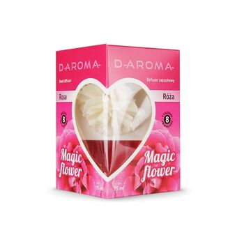 Dyfuzor zapachowy z kwiatem D-aroma Flower Power 75ml Rose – Kwiatowa Elegancja w Twoim Domu - 2