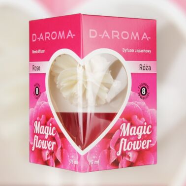 Dyfuzor zapachowy z kwiatem D-aroma Flower Power 75ml Rose – Kwiatowa Elegancja w Twoim Domu