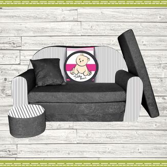 Sofa kanapa dla dzieci rozkładana Teddy w Paski - 2