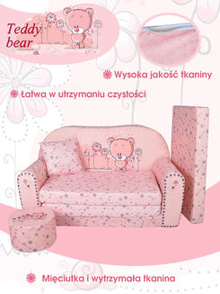 Sofa kanapa dla dzieci rozkładana Teddy Bear - 3