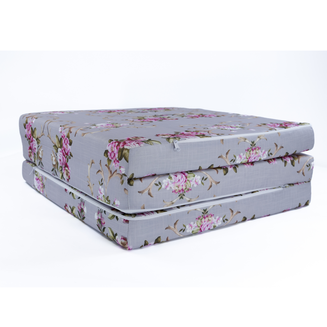 Materac Szare Kwiaty M 180x65x7cm Turystyczny Rozkładany - 4