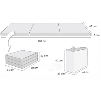 Materac Szare Kwiaty M 180x65x7cm Turystyczny Rozkładany - 2