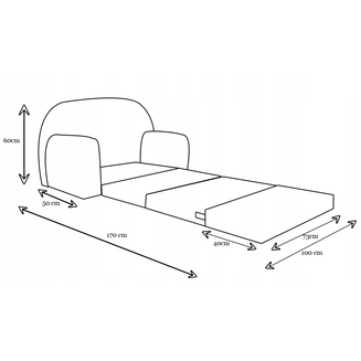 Sofa kanapa dla dzieci rozkładana Zielony Miś - 3