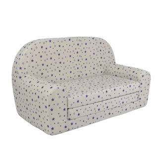 Sofka Mini Rozkładana Szara w niebieskie gwiazdki - 2