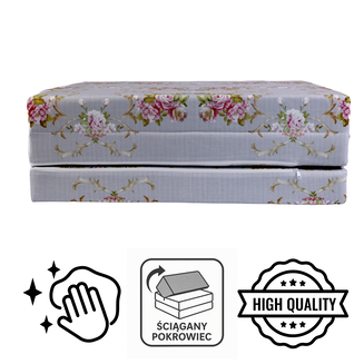 Materac Szare Kwiaty mikrofaza XM 195x60x9cmTurystyczny Rozkładany - 6
