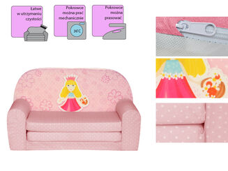 Sofka Dziecięca Mini Kanapa Łóżko Księżniczka - 5