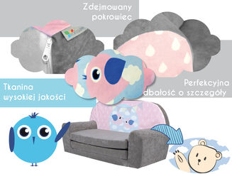 Sofka Dziecięca Mini Bird Grey - 4