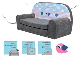Sofka Dziecięca Mini Bird Grey - 3