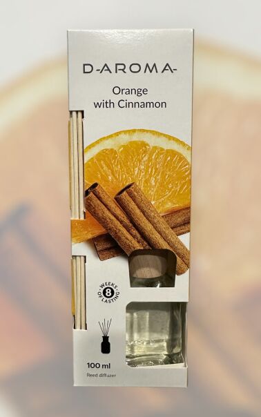 Dyfuzor zapachowy D-aroma Reed Diffuzer 100ml Orange With Cinnamon – Ciepło Domowego Ogniska