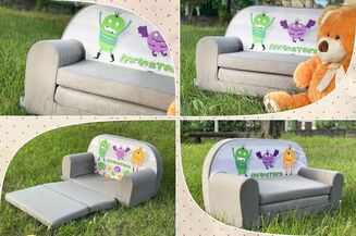 Sofa kanapa dla dzieci rozkładana Monster - 9