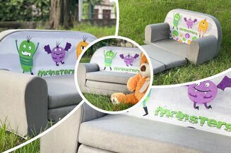 Sofa kanapa dla dzieci rozkładana Monster - 10