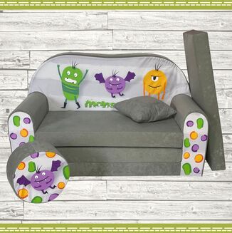 Sofa kanapa dla dzieci rozkładana Monster - 2