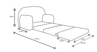 Sofa kanapa dla dzieci rozkładana Monster - 4