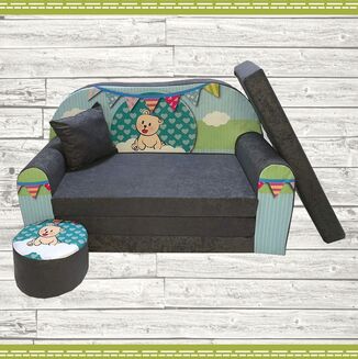 Sofa kanapa dla dzieci rozkładana Teddy Zielony - 2