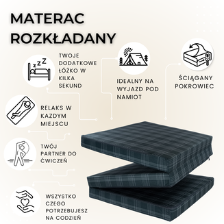 Materac VW GTD - M 180x65x7cm Rozkładany Turystyczny - 2