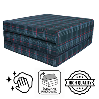 Materac VW GTI - M 180x65x7cm Szara Krata z Czerwienią Rozkładany Turystyczny - 8