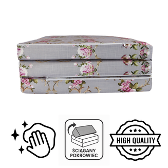 Materac Szary Kwiaty XL 195x120x8 cm - 6