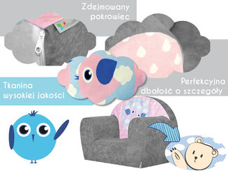 Fotelik Dziecięcy Mini Bird Grey - 3