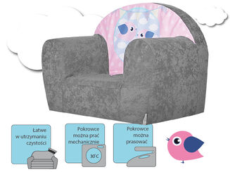 Fotelik Dziecięcy Mini Bird Grey - 4