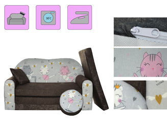 Sofa Dziecięca Kanapa Łóżko Tańczace Kotki - 4