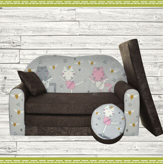 Sofa Dziecięca Kanapa Łóżko Tańczace Kotki - 2