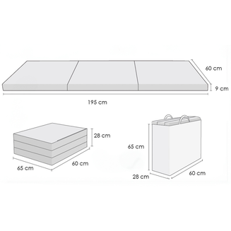 Materac Berlin XM 195x60x9cm Turystyczny Rozkładany - 3
