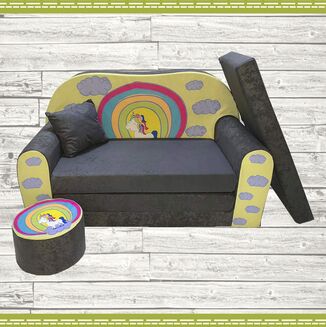 Sofa kanapa dla dzieci rozkładana Kucyk Tecza - 2