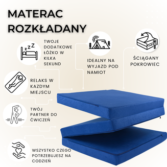 Materac Mikrofaza XM 195x60x9cm Turystyczny Rozkładany - 2